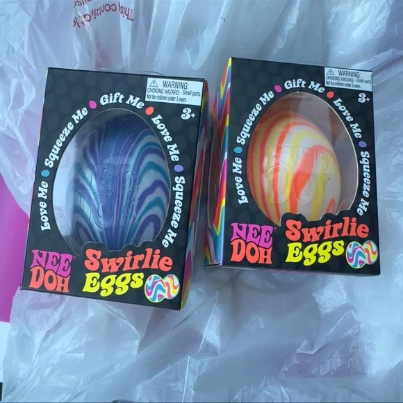 NEW 2026 viral NeeDoh swirlie marbled egg color fidget squishy Set of 2) Easter - Picture 1 of 5